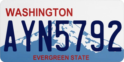 WA license plate AYN5792