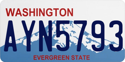 WA license plate AYN5793
