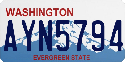 WA license plate AYN5794
