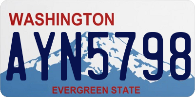 WA license plate AYN5798