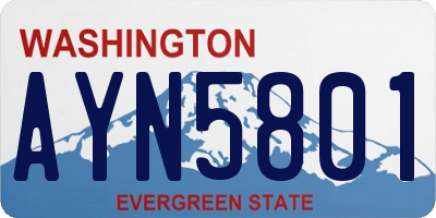 WA license plate AYN5801