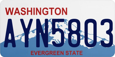 WA license plate AYN5803