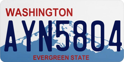 WA license plate AYN5804