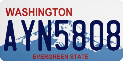WA license plate AYN5808
