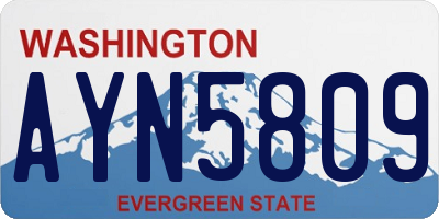 WA license plate AYN5809