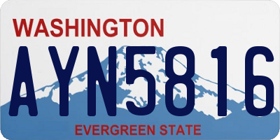 WA license plate AYN5816