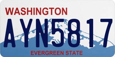 WA license plate AYN5817