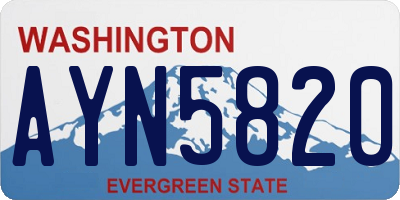 WA license plate AYN5820