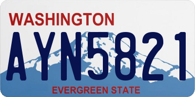 WA license plate AYN5821