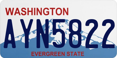WA license plate AYN5822