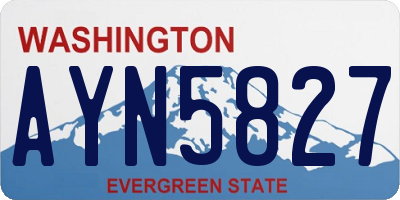 WA license plate AYN5827