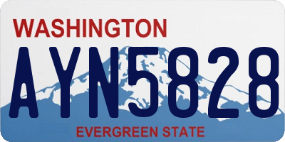 WA license plate AYN5828