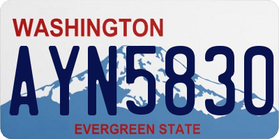WA license plate AYN5830