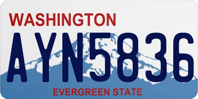 WA license plate AYN5836