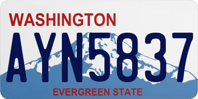 WA license plate AYN5837