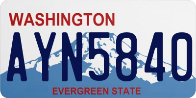 WA license plate AYN5840
