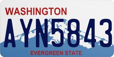 WA license plate AYN5843