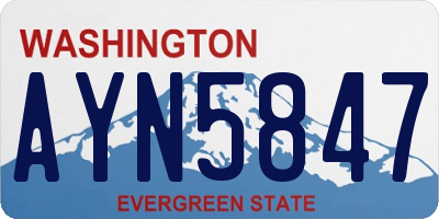 WA license plate AYN5847
