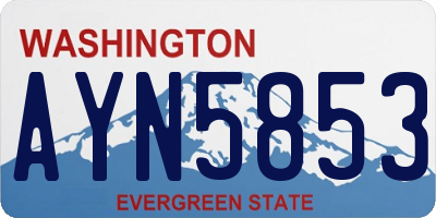 WA license plate AYN5853
