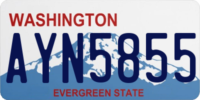 WA license plate AYN5855
