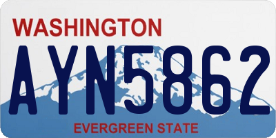WA license plate AYN5862