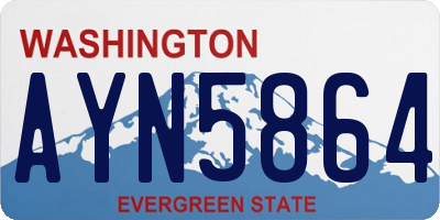 WA license plate AYN5864