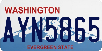 WA license plate AYN5865