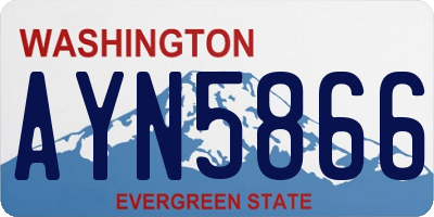 WA license plate AYN5866