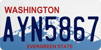 WA license plate AYN5867