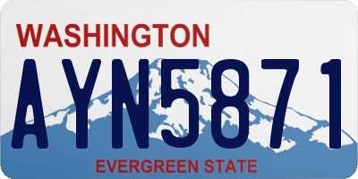 WA license plate AYN5871