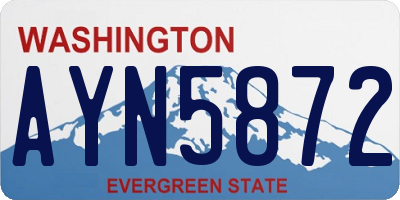 WA license plate AYN5872
