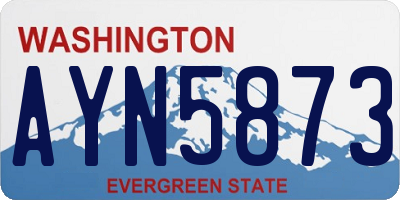 WA license plate AYN5873