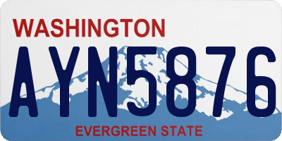 WA license plate AYN5876