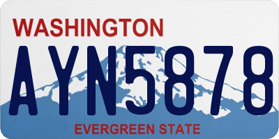 WA license plate AYN5878