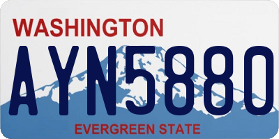 WA license plate AYN5880