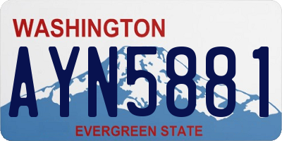 WA license plate AYN5881