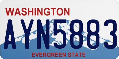WA license plate AYN5883