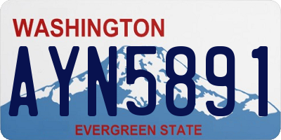 WA license plate AYN5891