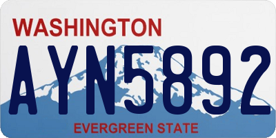 WA license plate AYN5892