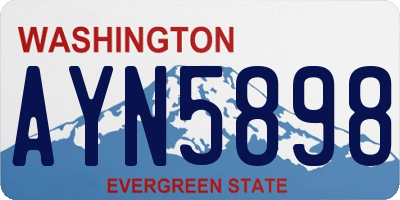 WA license plate AYN5898