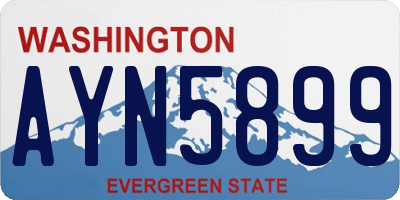 WA license plate AYN5899