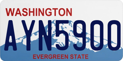 WA license plate AYN5900