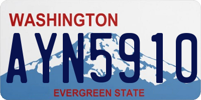 WA license plate AYN5910