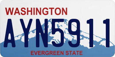 WA license plate AYN5911