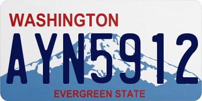 WA license plate AYN5912
