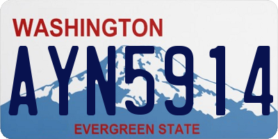 WA license plate AYN5914