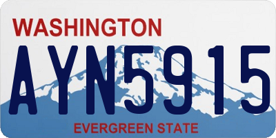 WA license plate AYN5915