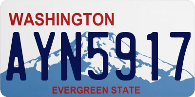 WA license plate AYN5917