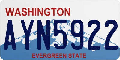 WA license plate AYN5922