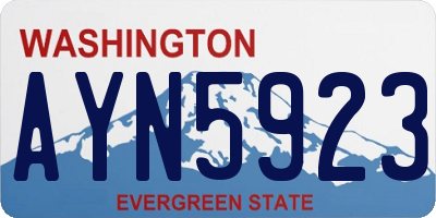 WA license plate AYN5923